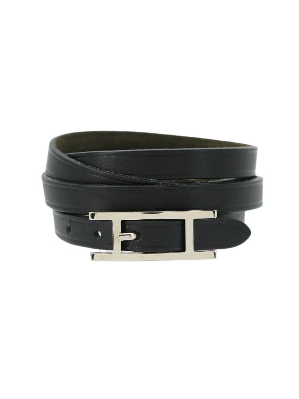 Hermes Hapi 3 Bracelet Swift Black Silver
